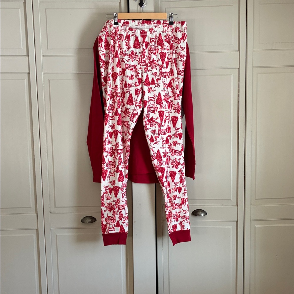 Burt's Bees Family Jammies Adult XL Red with White Patterned Pants NWT - Picture 3 of 12